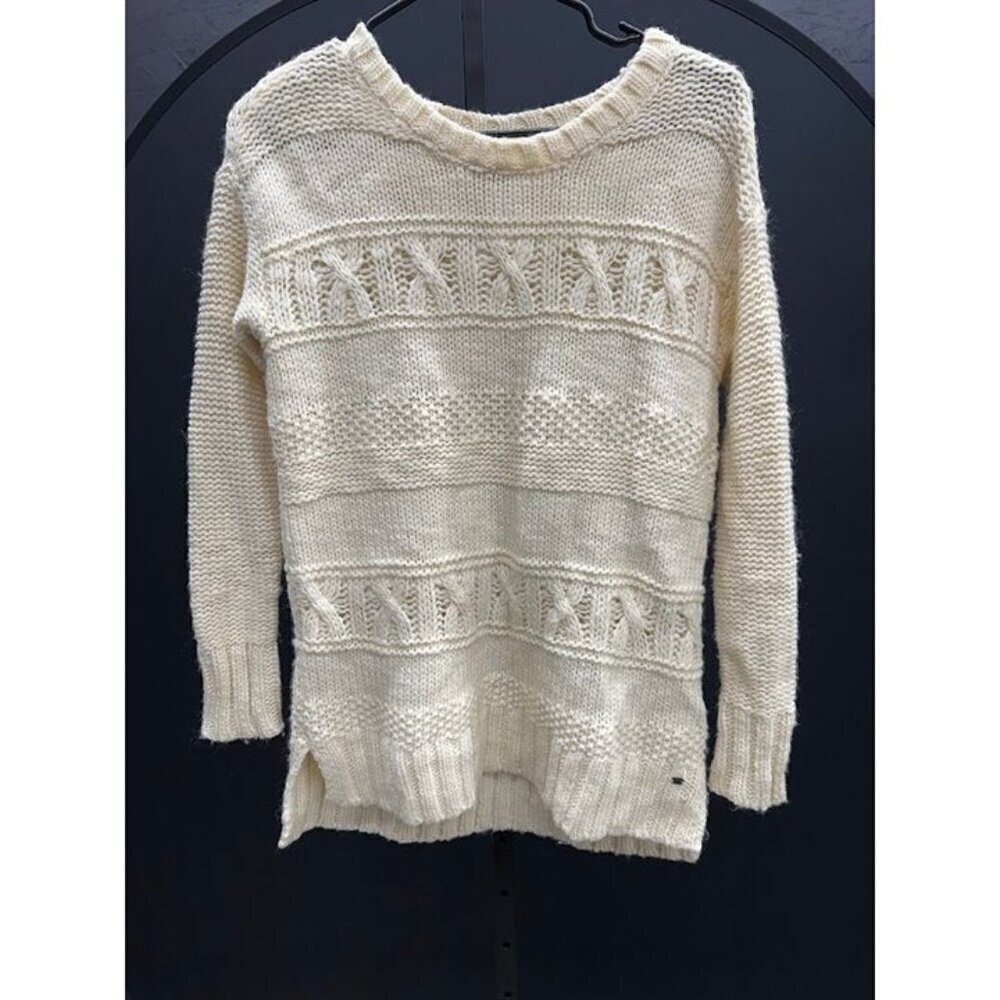 American Eagle Cream Knit Crewneck Sweater
